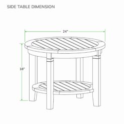Cambridge Casual Heaton Teak Wood Round Outdoor End Table 24-in W x 24-in L