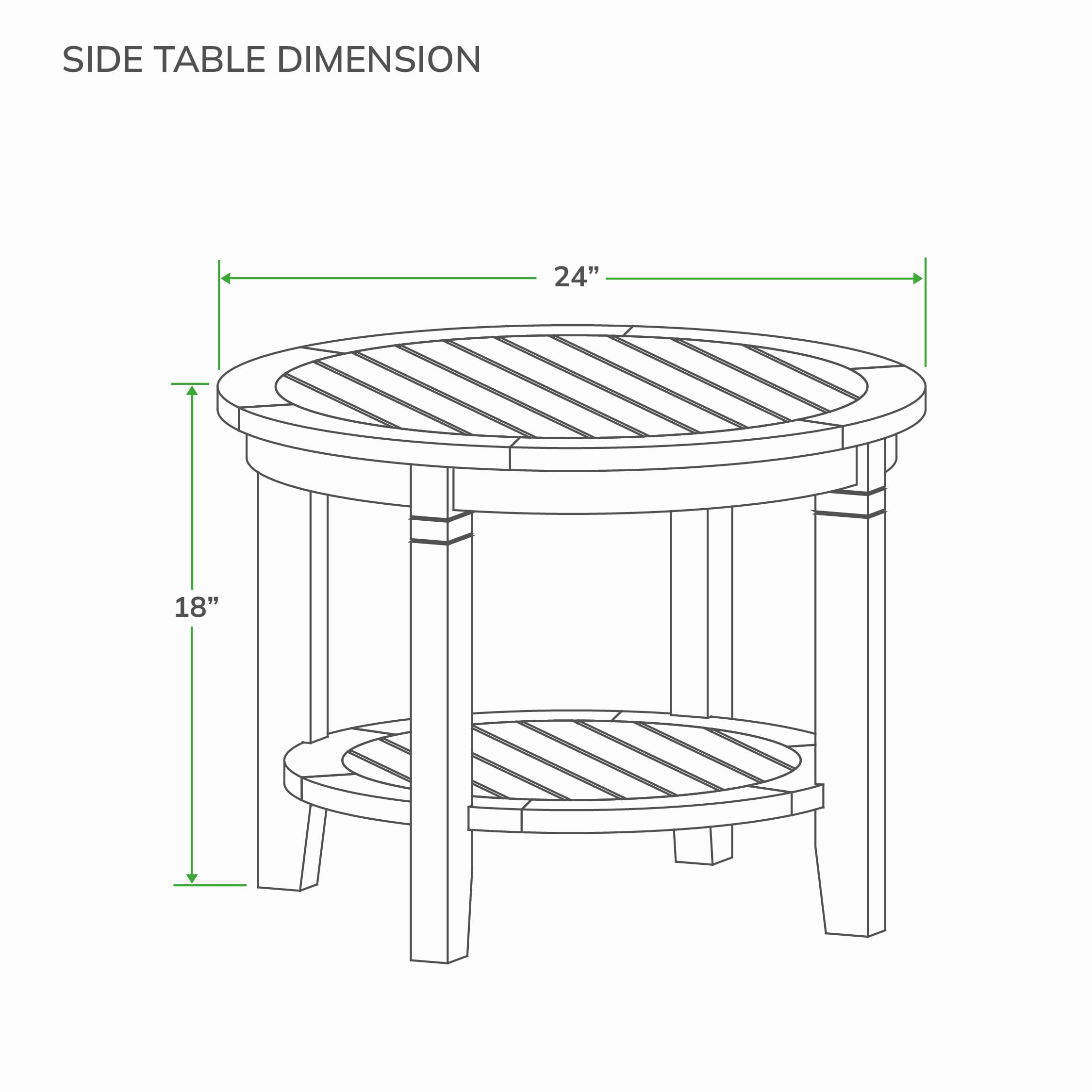 Cambridge Casual Heaton Teak Wood Round Outdoor End Table 24-in W x 24-in L