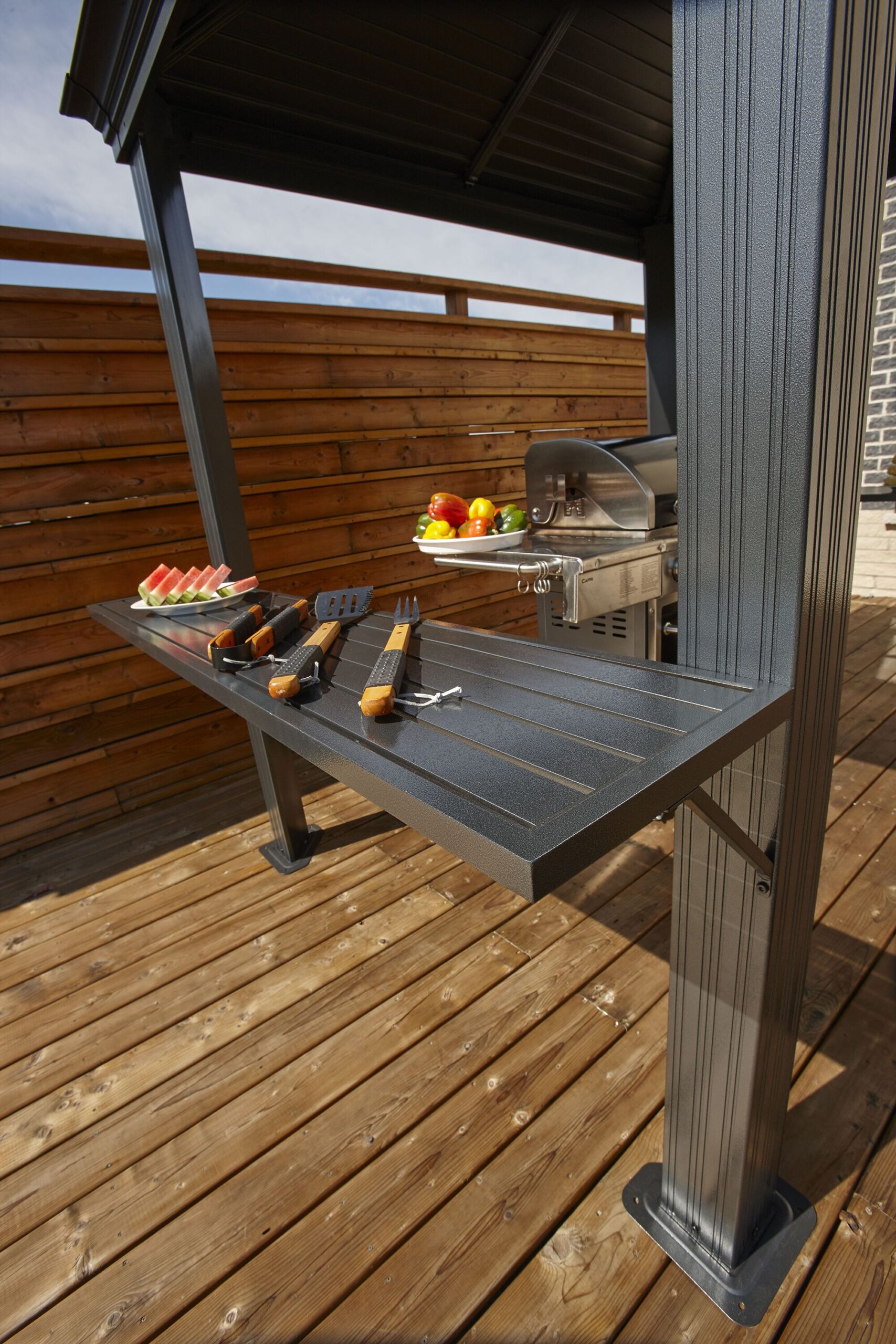 Sojag 5-ft x 8-ft Mykonos Grey Grill Gazebo with Hardtop Roof