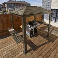 Sojag 5-ft x 8-ft Mykonos Grey Grill Gazebo with Hardtop Roof