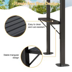 AOXUN Grill Gazebo 8 x 5FT Aluminum BBQ Gazebo with Steel Top with Shelves for Lawn Patio Garden