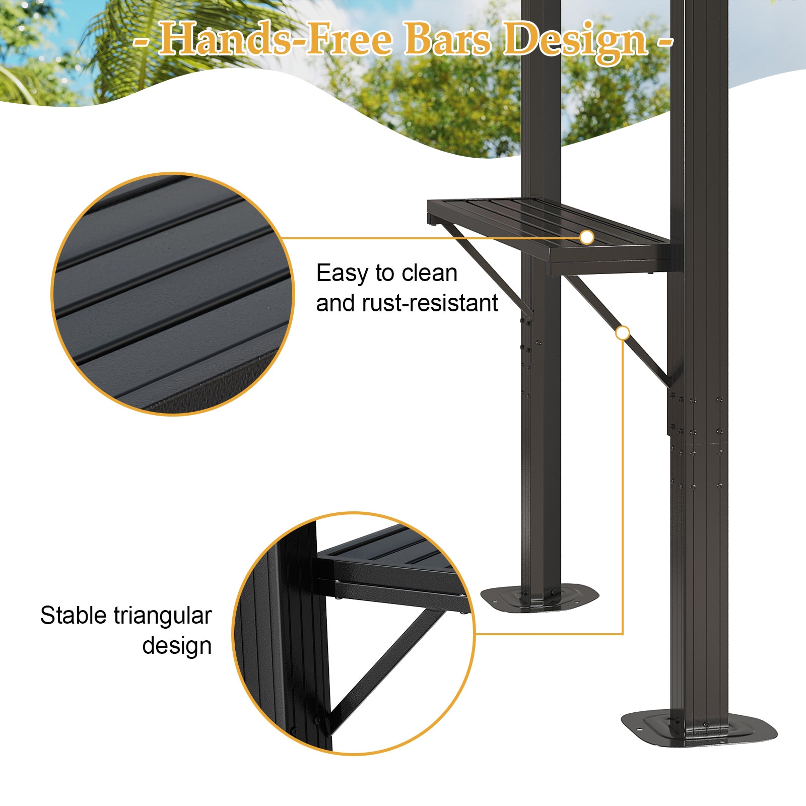 AOXUN Grill Gazebo 8 x 5FT Aluminum BBQ Gazebo with Steel Top with Shelves for Lawn Patio Garden