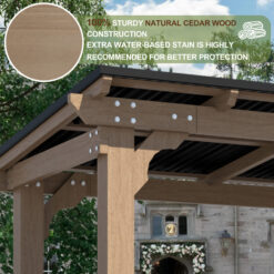 VEIKOUS 8.5-ft x 5.4-ft Grill Gazebo light mocha brown Grill Gazebo with Hardtop Roof