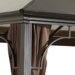 Sojag 10-ft x 12-ft Sumatra Brown Gazebo with Hardtop Roof (Screen Included)