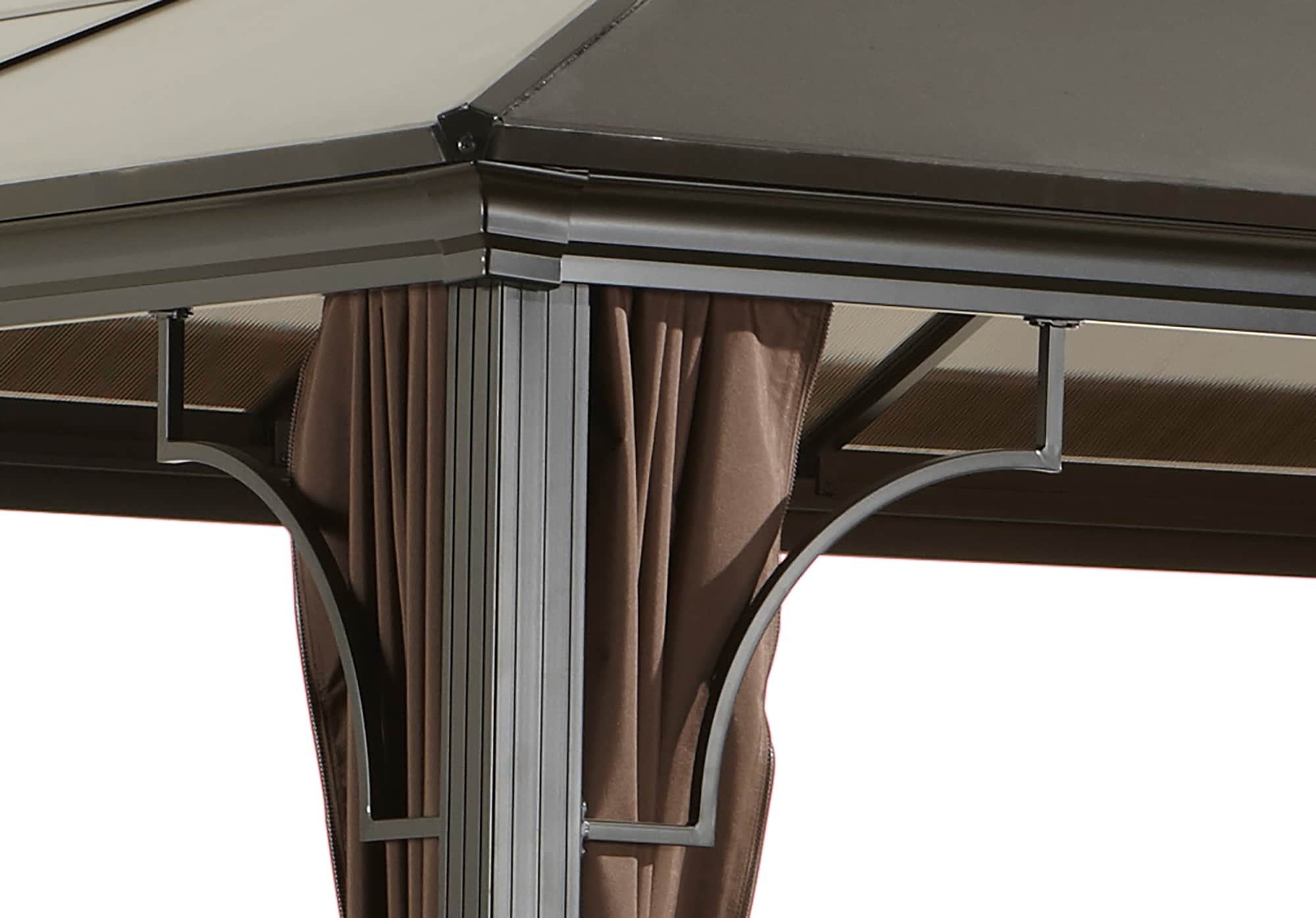 Sojag 10-ft x 12-ft Sumatra Brown Gazebo with Hardtop Roof (Screen Included)