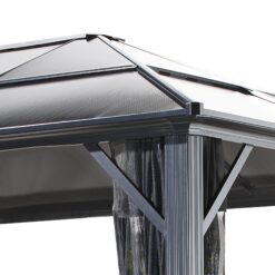 Sojag 10-ft x 10-ft Meridien Charcoal Gazebo with Hardtop Roof