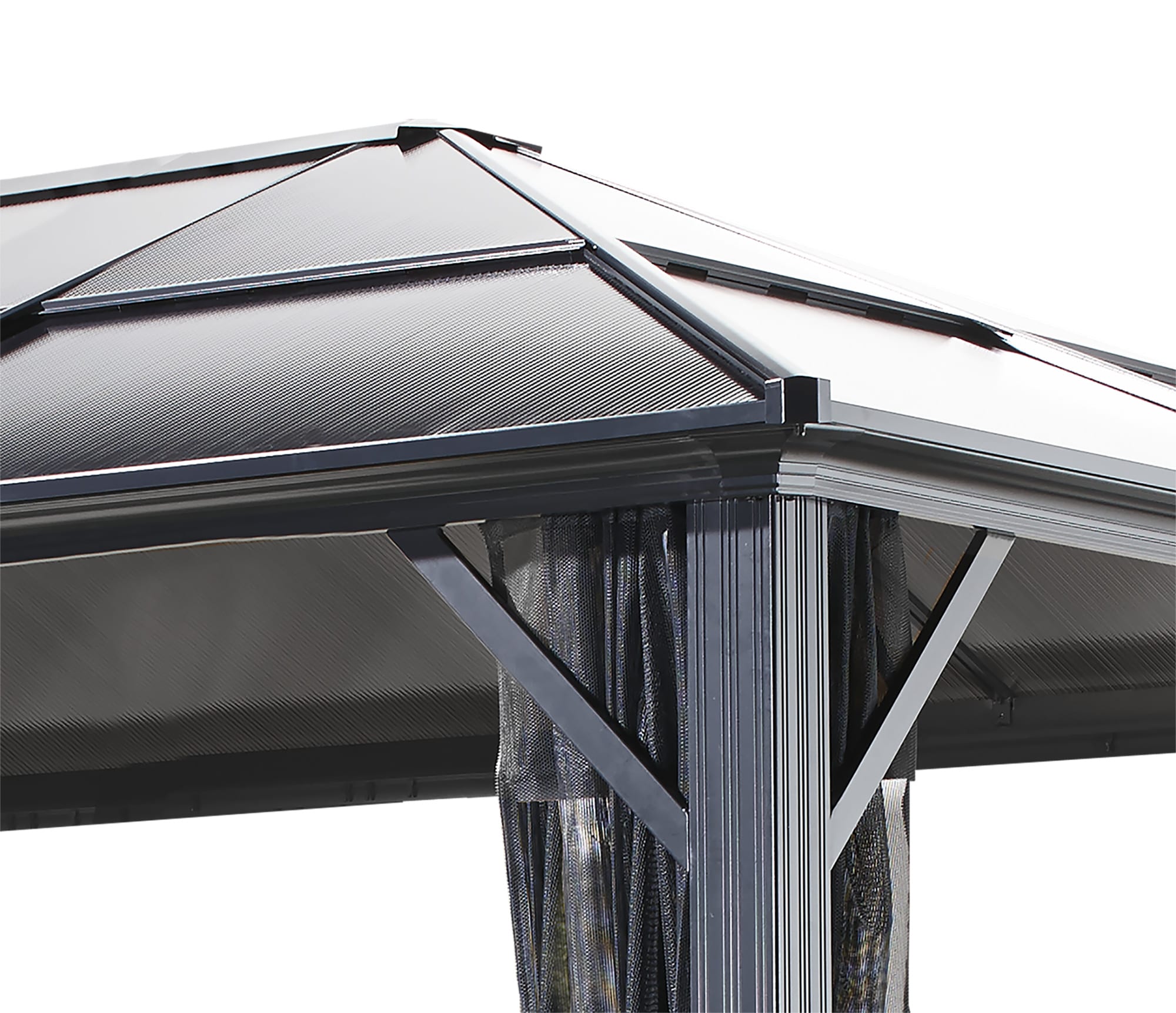 Sojag 10-ft x 10-ft Meridien Charcoal Gazebo with Hardtop Roof