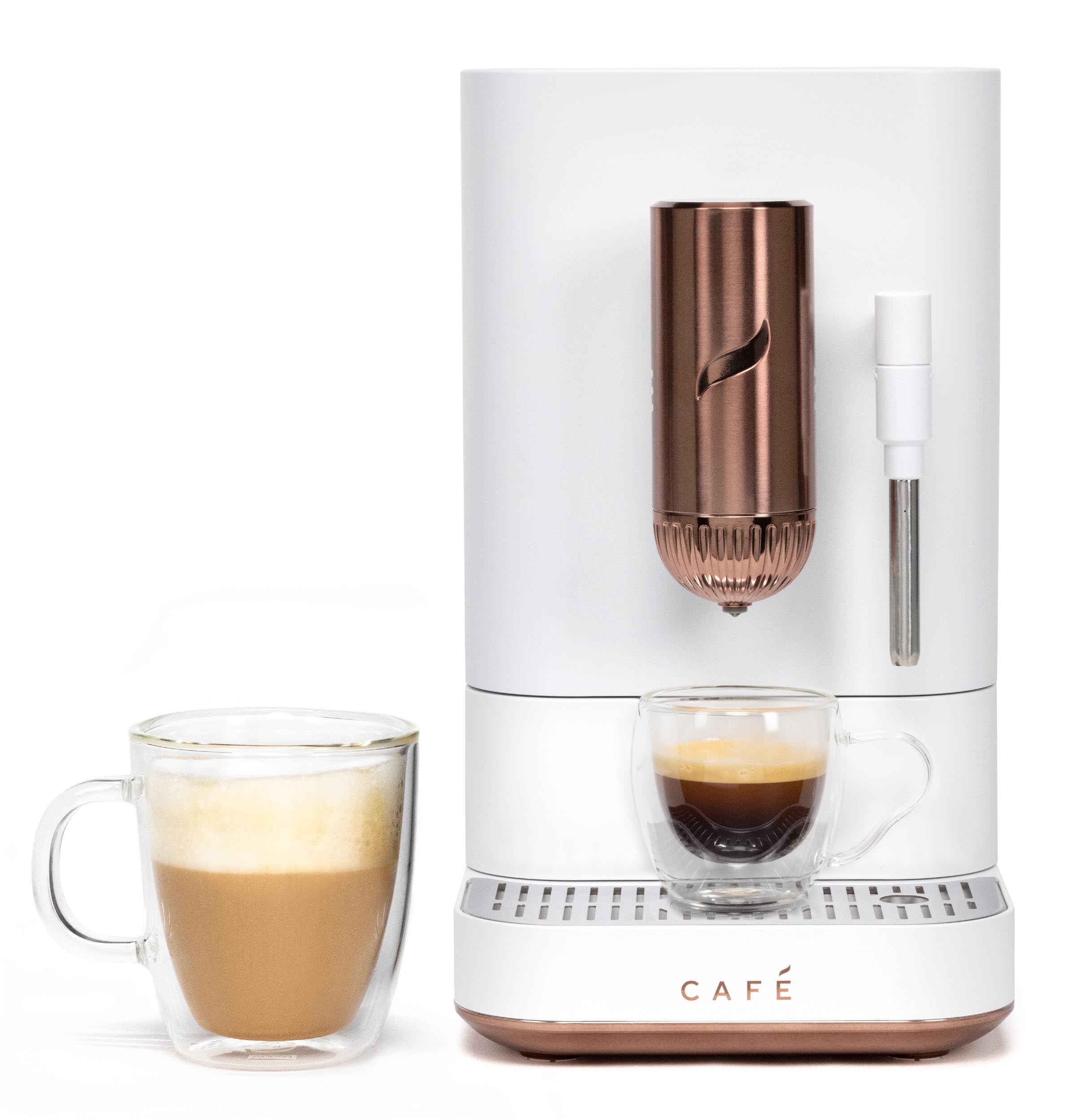 Cafe Affetto Automatic Stainless steel Programmable Wi-Fi Espresso Machine with Drip Tray ( Matte White )