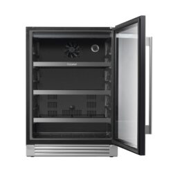 Ca'Lefort 24-in W 220 -Can Capacity Stainless Steel Built-in/Freestanding Indoor Beverage Refrigerator with Glass Door