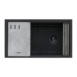 Ruvati epiStage Undermount 33-in x 19-in Granite Single bowl Workstation Kitchen Sink