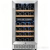 COWSAR 14.96-in W 31 -Bottles Silver Dual Zone Cooling Built-in/Freestanding Indoor Wine Cooler