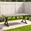 PEAK HOME FURNISHINGS Patio Rectangle Outdoor Dining Table 35-in W x 82.25-in L with Umbrella Hole