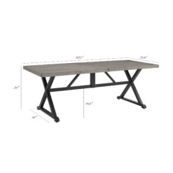 PEAK HOME FURNISHINGS Patio Rectangle Outdoor Dining Table 35-in W x 82.25-in L with Umbrella Hole