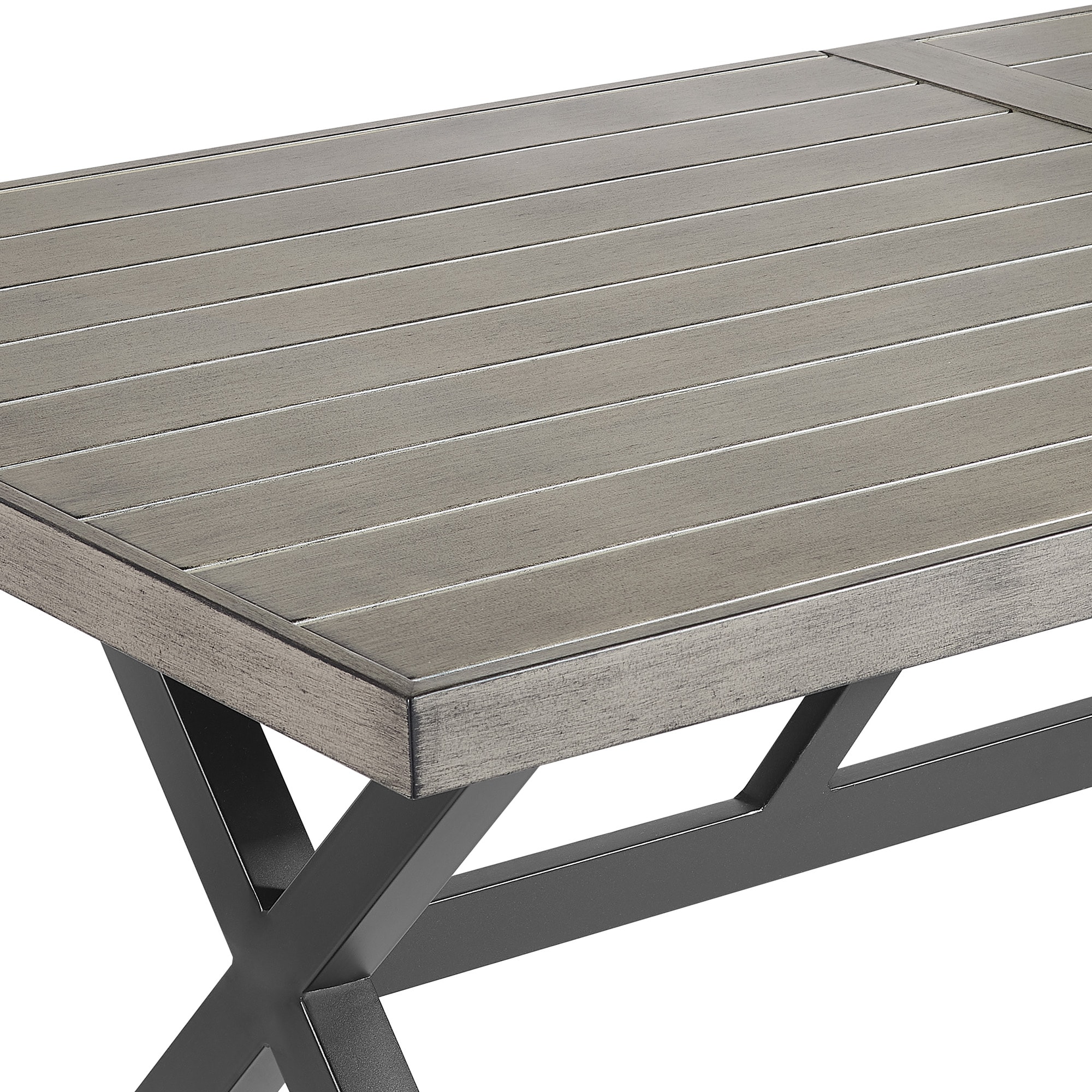PEAK HOME FURNISHINGS Patio Rectangle Outdoor Dining Table 35-in W x 82.25-in L with Umbrella Hole