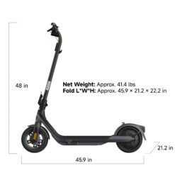 Segway E2 Pro Electric Scooter 18.6 mph Max Speed 21.7 Miles Max Range Teens and Adults in Black