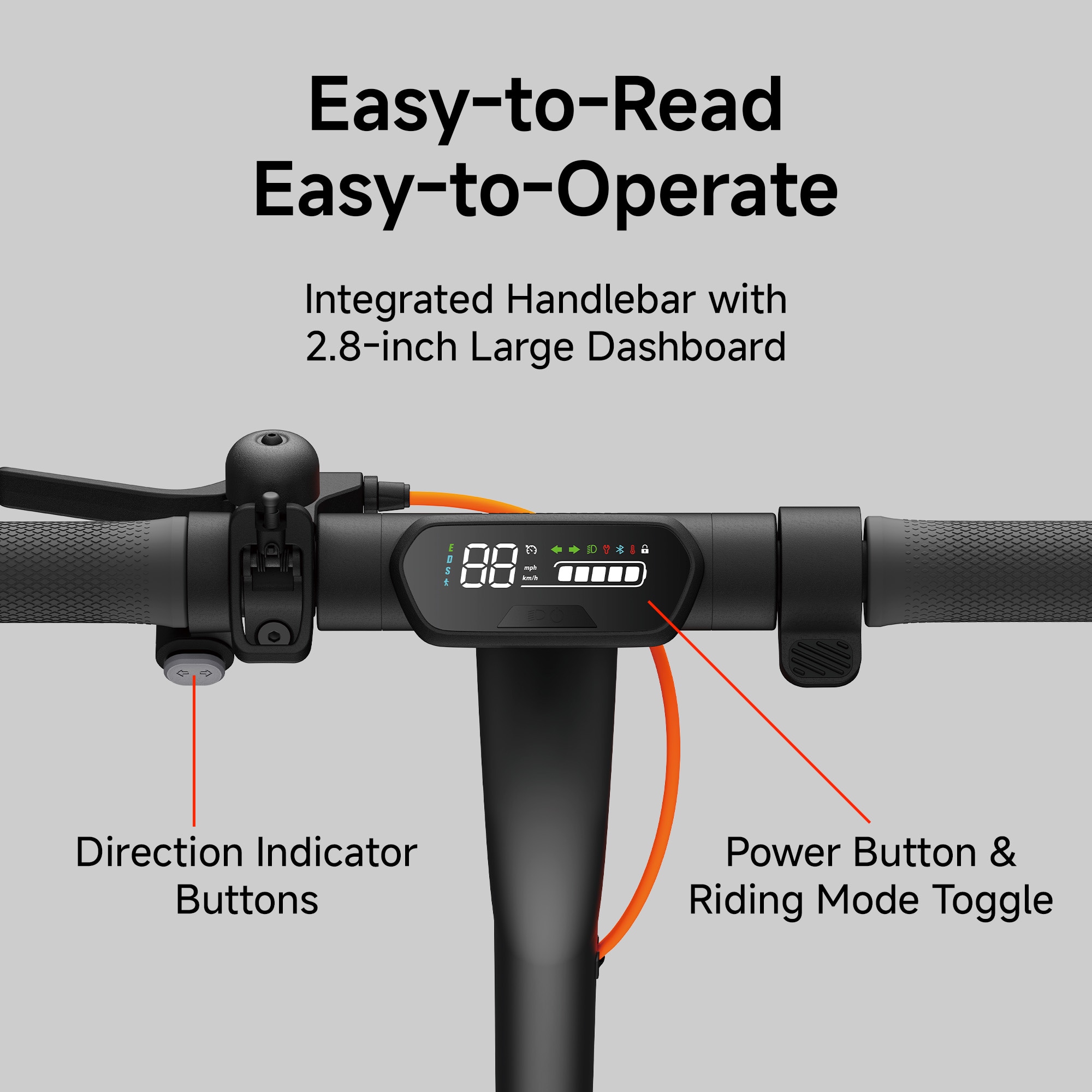 Segway E2 Pro Electric Scooter 18.6 mph Max Speed 21.7 Miles Max Range Teens and Adults in Black
