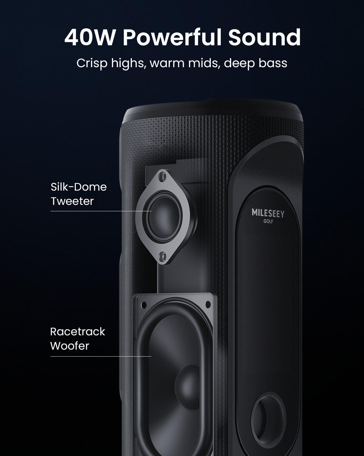 MILESEEY Golf GPS Speaker with Detachable Handheld GPS