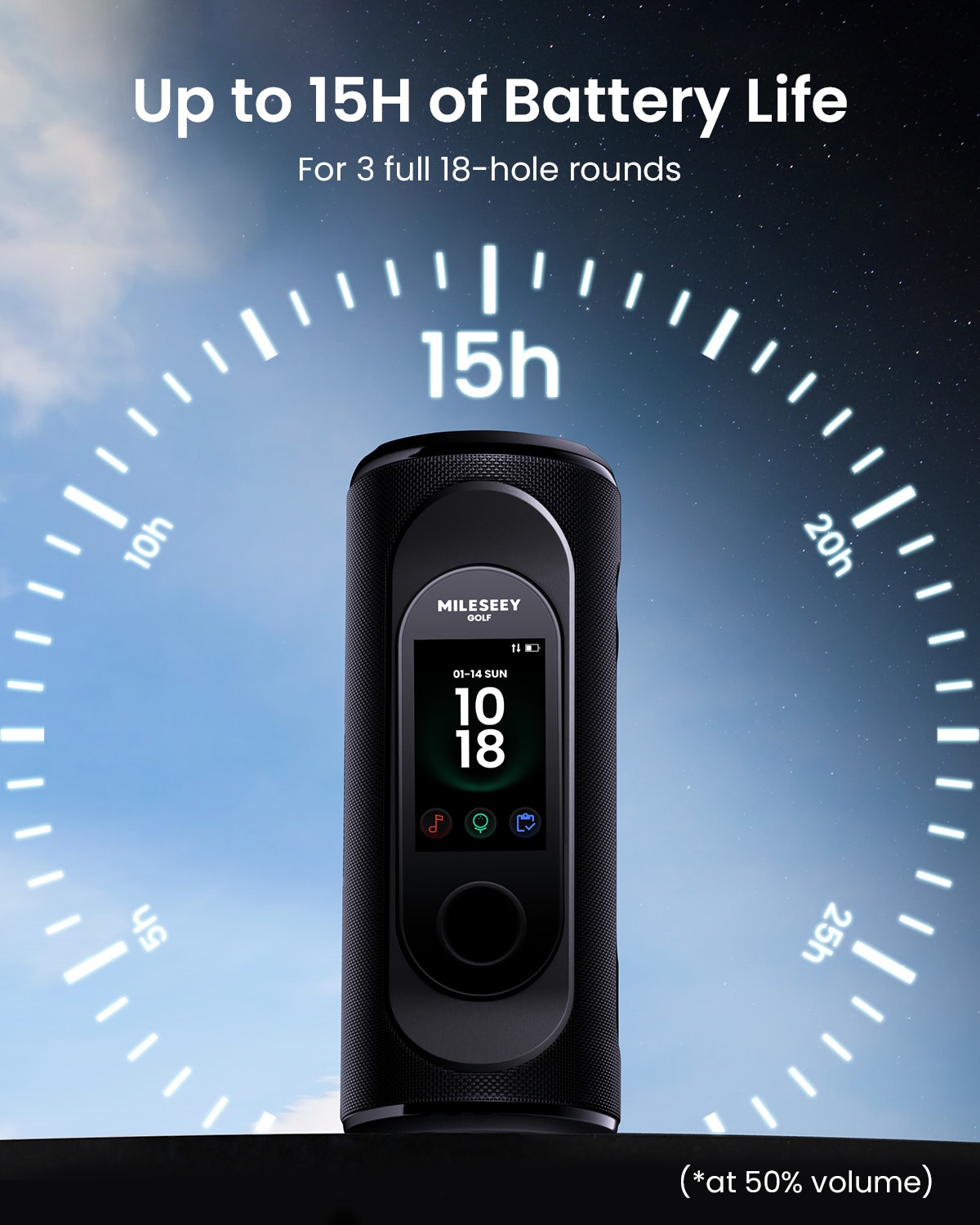 MILESEEY Golf GPS Speaker with Detachable Handheld GPS