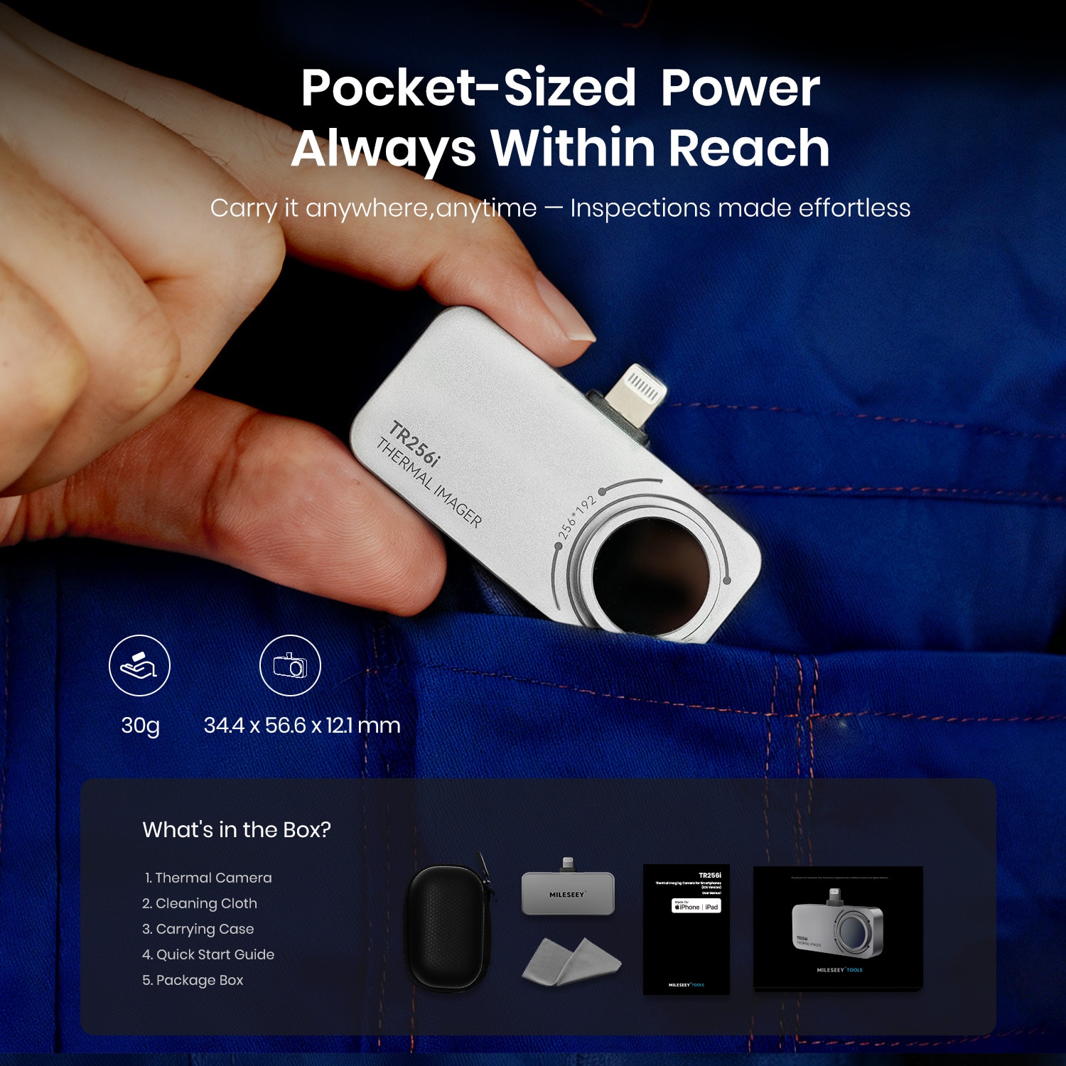 MILESEEY iPhone/iPad Plug-in Inspection 49152-Pixel Thermal Camera