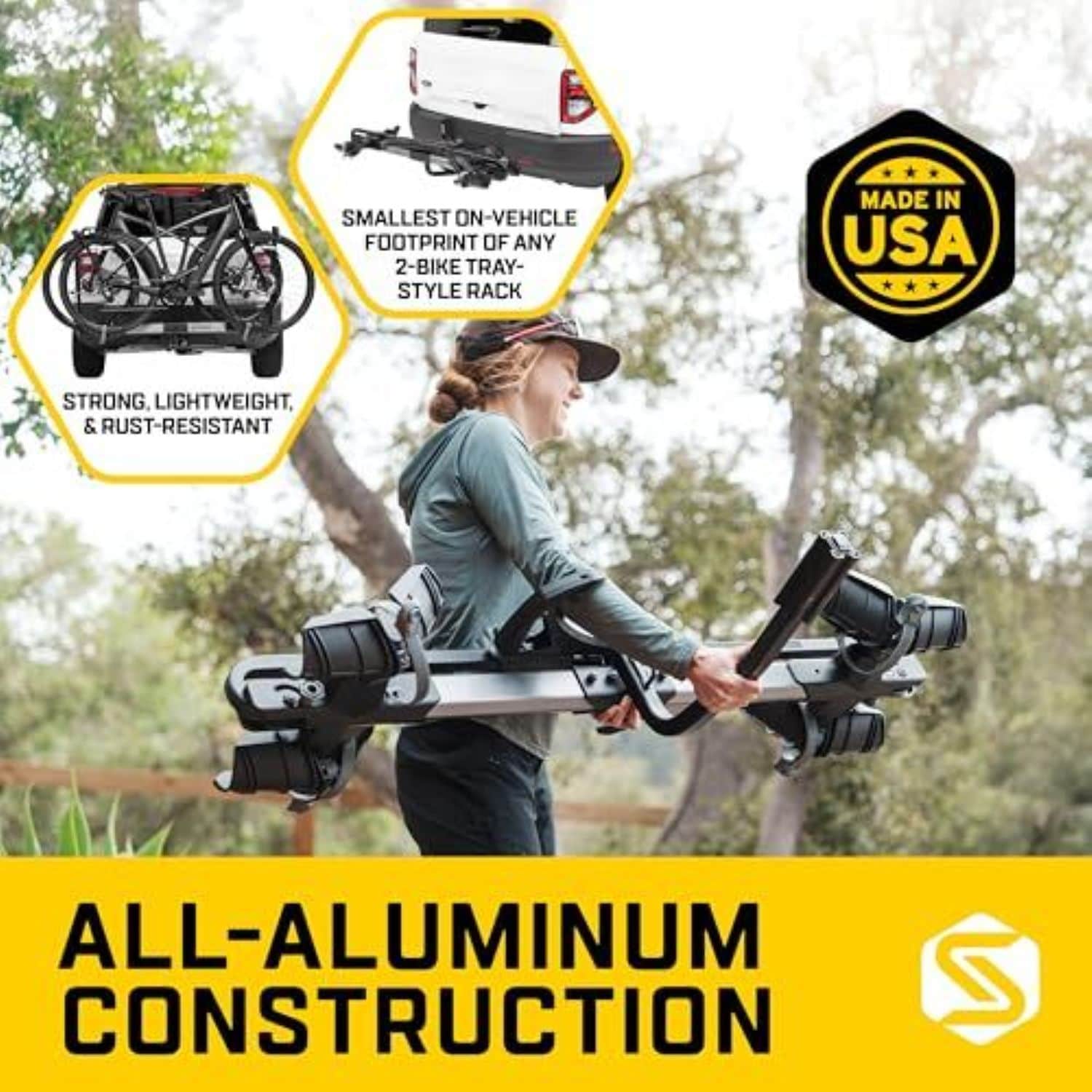 Saris Freedom 2 Bike Hitch Rack Aluminum Platform Carrier Fits 1.25 and 2 Inch Receivers