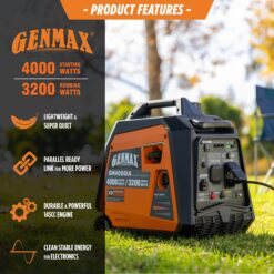GENMAX 4000 Starting / 3200 Running Watt Gasoline Single Fuel Portable Generator
