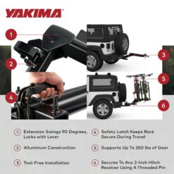 YAKIMA BackSwing Hitch Rack Swing Away Adapter Compatible w/HoldUp EVO Black
