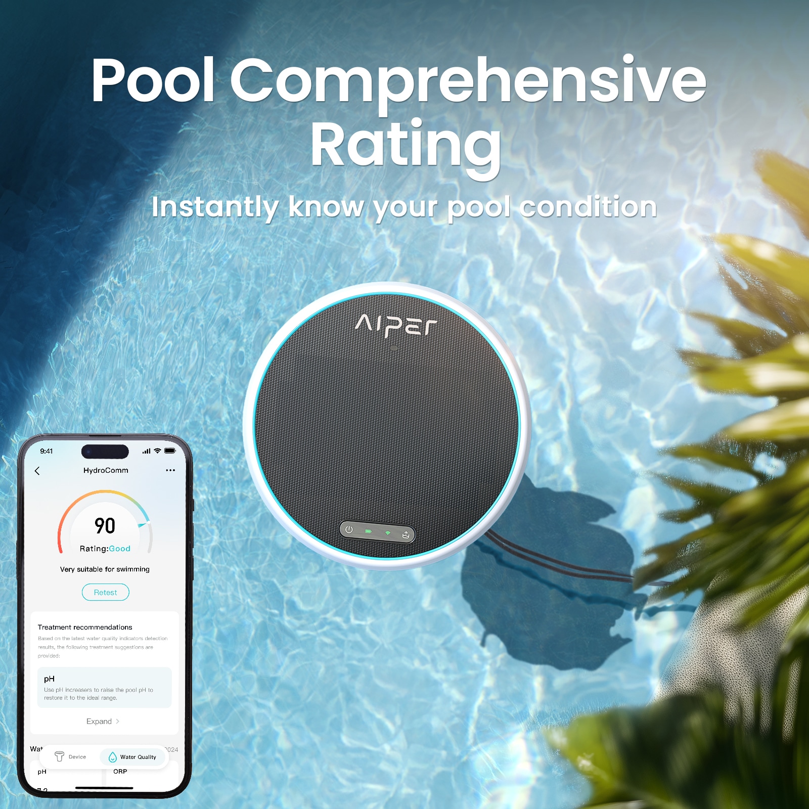 Aiper HydroComm Programmable Wireless Pool Chemical Monitoring System