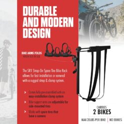 Hollywood Racks SR1 Spare Tire Bike Rack for Car for 2 Bikes, Up to 35 Lbs Each