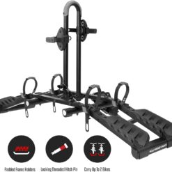 Hollywood Racks Destination 2 Hitch Bike Rack, Transports 2 Bikes up to 35 lbs Each - Lightweight Platform Style Bike Carrier for Car, SUV, or Truck - Secure, Foldable Bicycle Car Racks