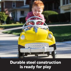 Kid Trax Street Rod Pedal Car, Indoor/Outdoor Toys for Toddlers Ages 3–5, Classic Design Ride On Car, Kid Cars to Drive, Ride On Toy, Toddler Boy Toys, Durable Steel Cars for Kids, Max Weight of 60lbs
