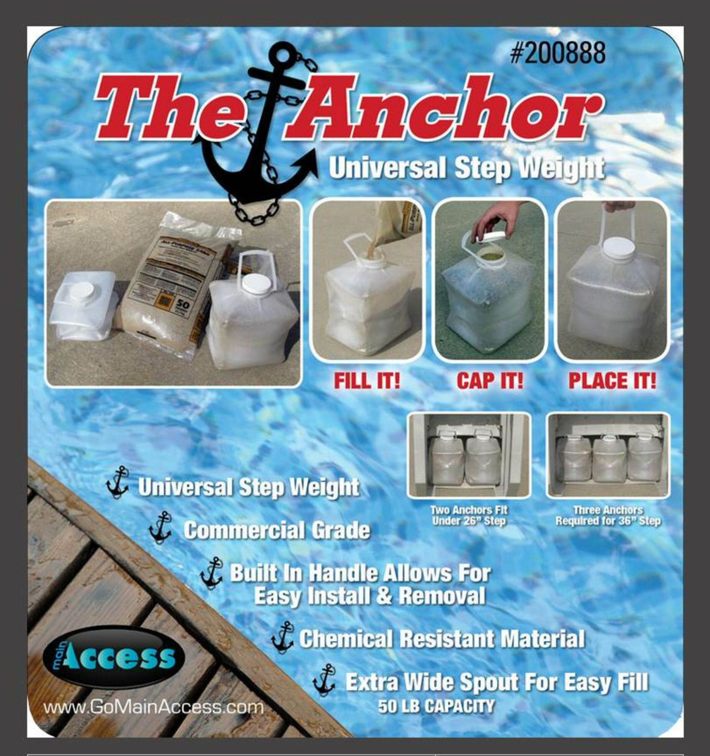 Main Access 54-in Plastic A-frame pool ladder Hand Rail