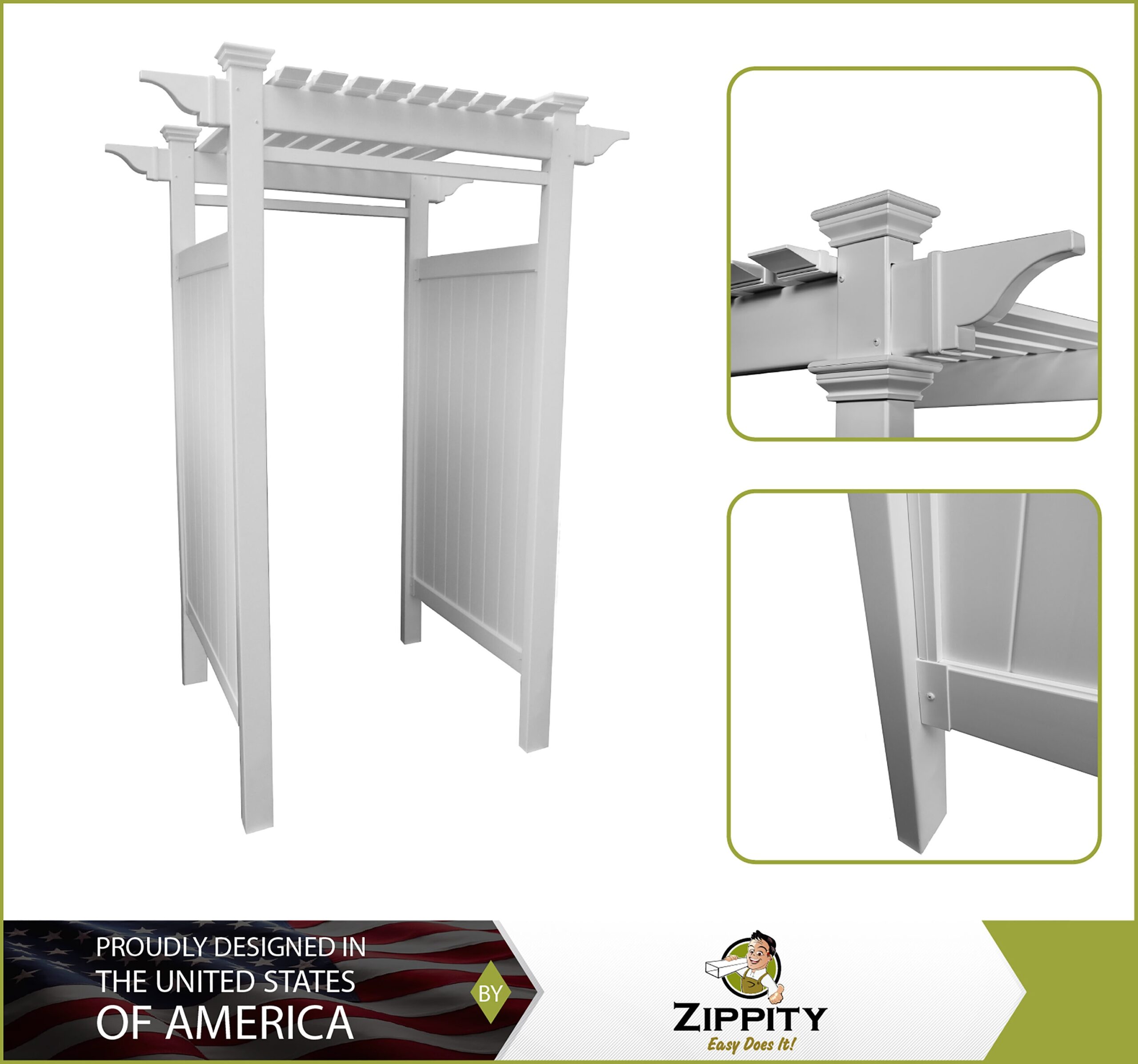 Zippity Outdoor Products 61.5-in x 46.5-in x 88.75-in White Outdoor Shower Kit Enclosure