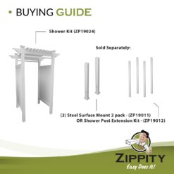 Zippity Outdoor Products 61.5-in x 46.5-in x 88.75-in White Outdoor Shower Kit Enclosure