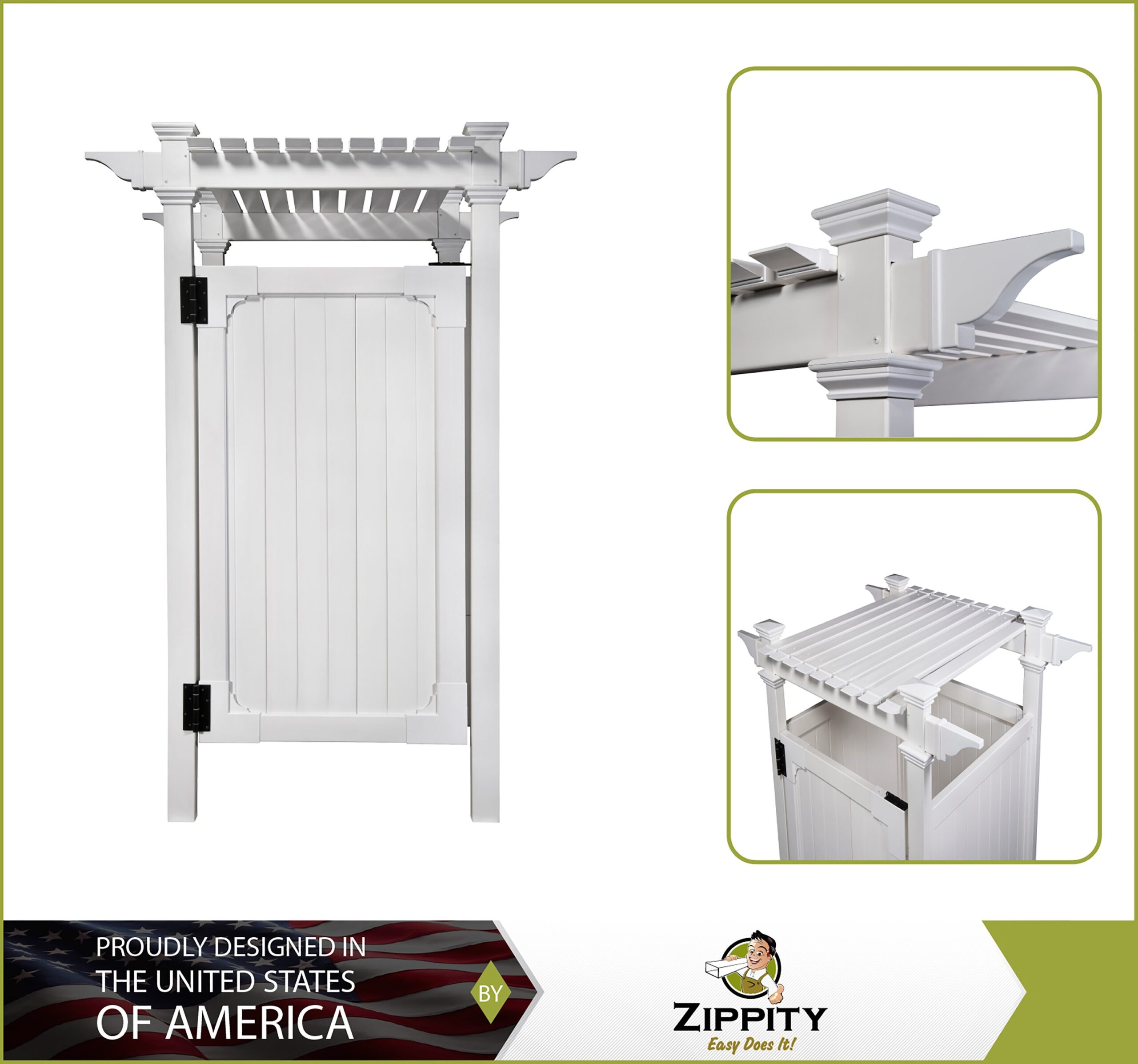 Zippity Outdoor Products 61.625-in x 46.625-in x 88.75-in White Outdoor Shower Kit Enclosure