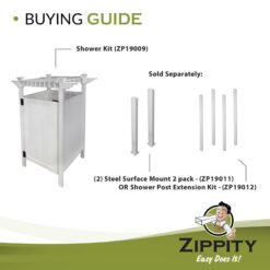 Zippity Outdoor Products 61.625-in x 46.625-in x 88.75-in White Outdoor Shower Kit Enclosure