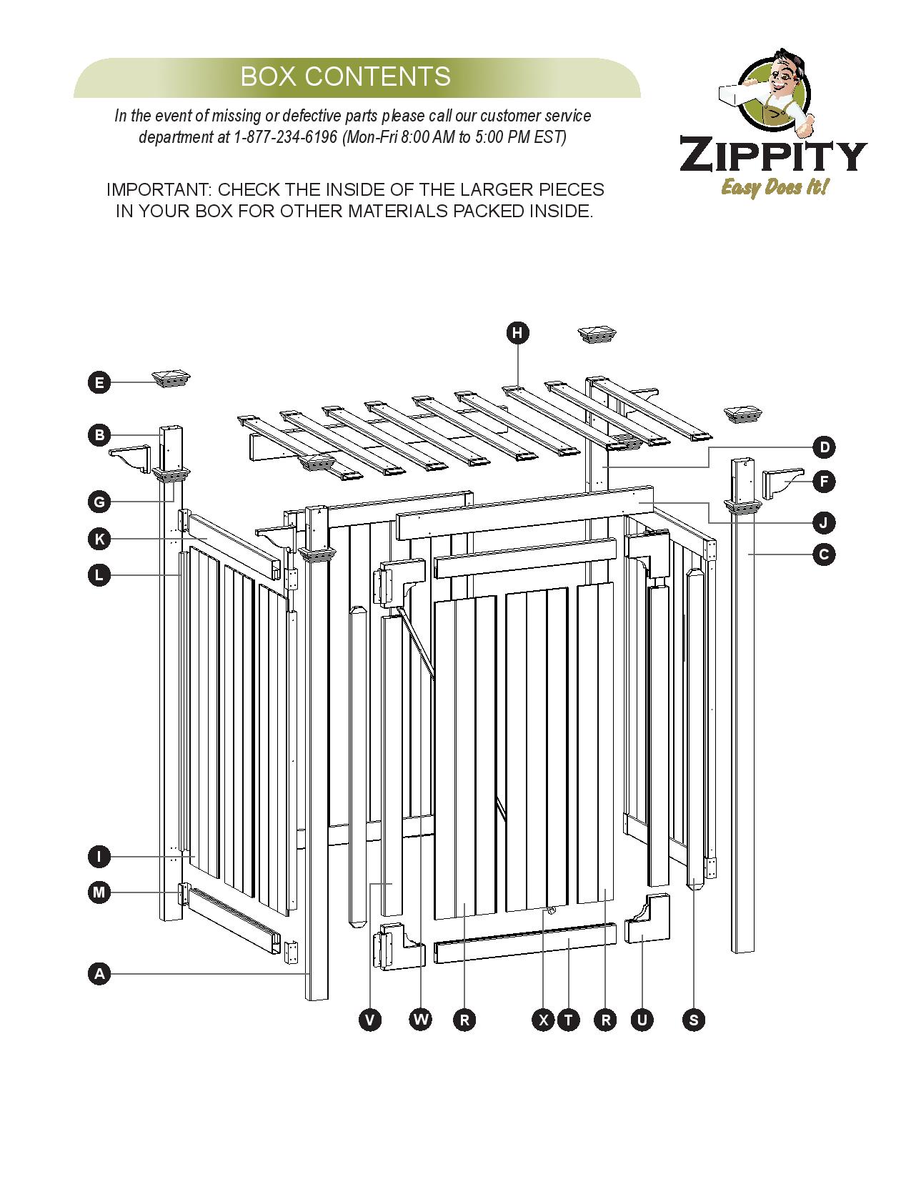 Zippity Outdoor Products 61.625-in x 46.625-in x 88.75-in White Outdoor Shower Kit Enclosure