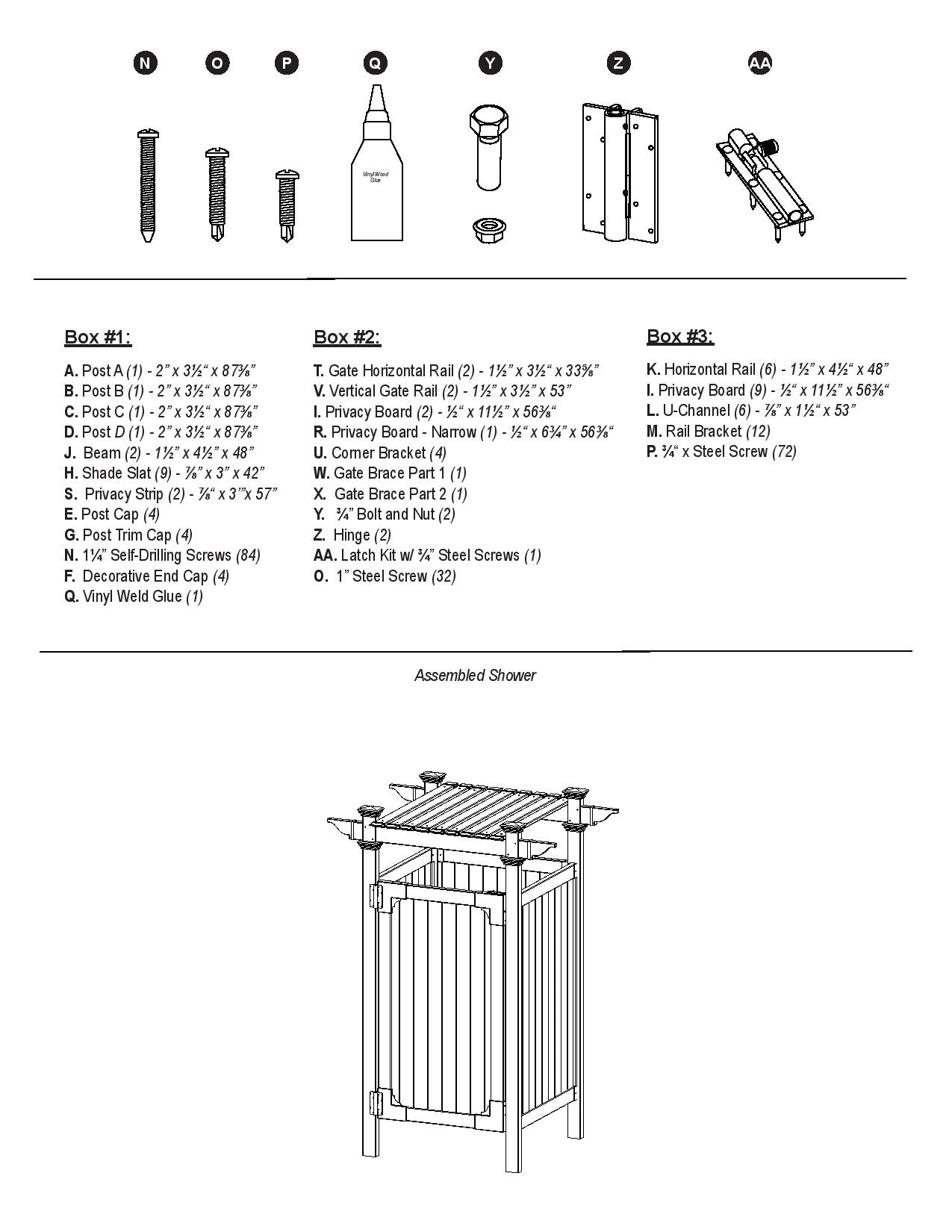 Zippity Outdoor Products 61.625-in x 46.625-in x 88.75-in White Outdoor Shower Kit Enclosure