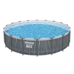 Bestway Steel Pro MAX 18 Feet x 48 Inches Round Above Ground Pool Set w/LED Light and Remote
