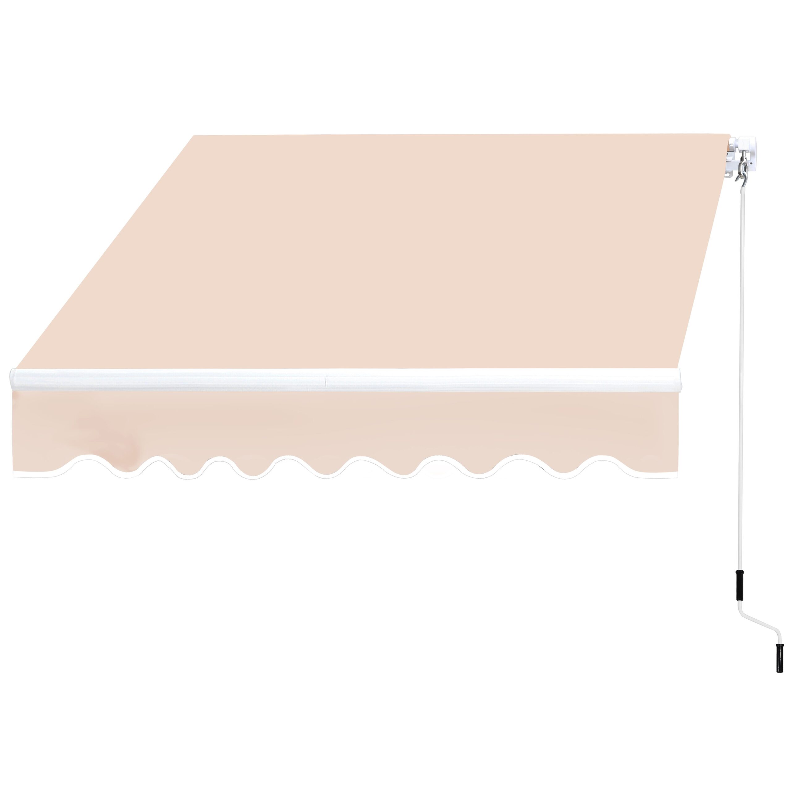 VEIKOUS 155.7-in Width x 10-in Height x 96-in Projection Beige Manual Retractable Patio Awning
