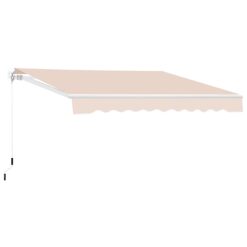 VEIKOUS 116.3-in Width x 10-in Height x 96-in Projection Beige Fabric Manual Retractable Patio Awning