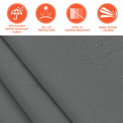 VEIKOUS 116.3-in Width x 10-in Height x 96-in Projection Gray Fabric Manual Retractable Patio Awning