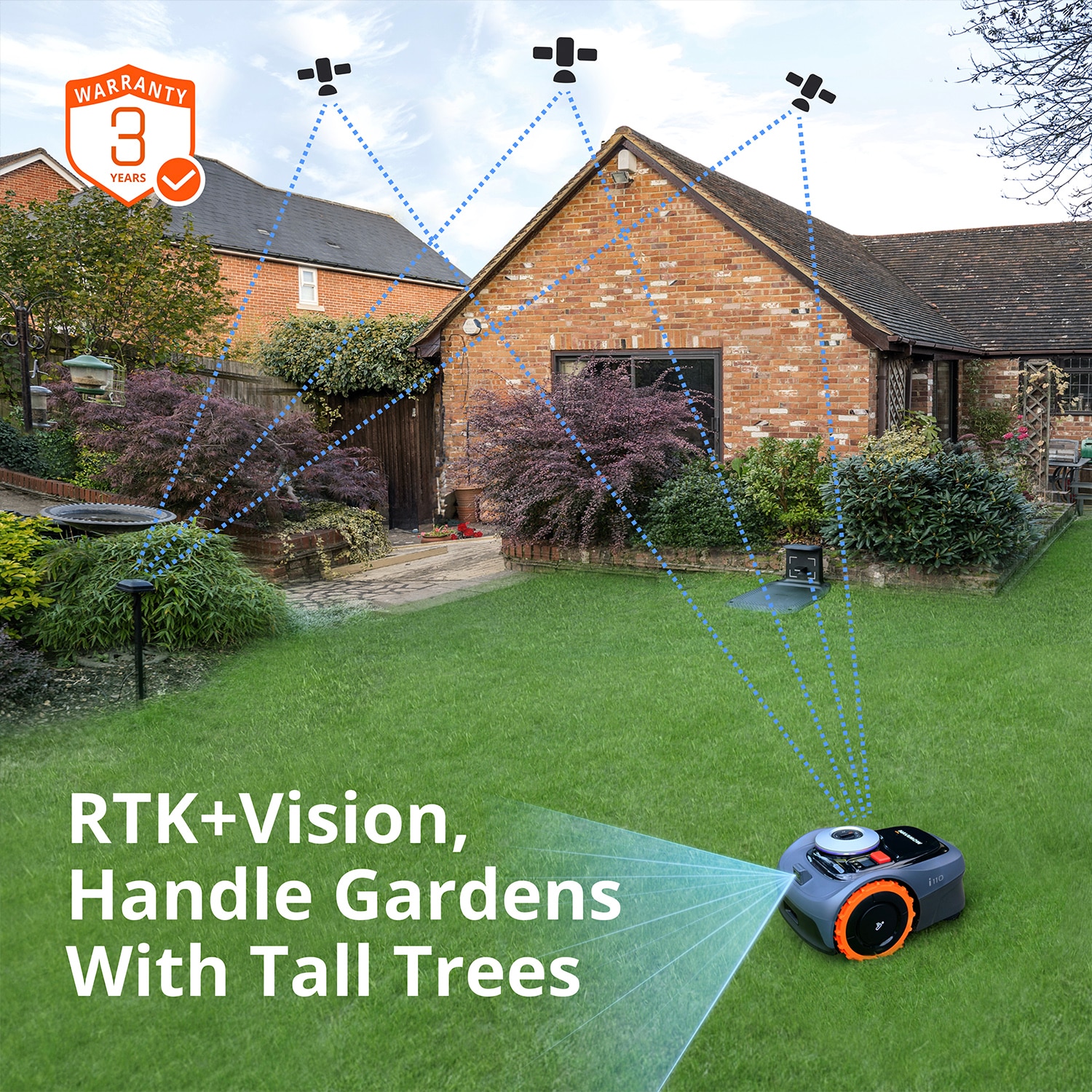 Segway Navimow i110N 7.1-in RTK+Vision Robot Lawn Mower for Up to 1/4 Acre with AI-Assisted Mapping and Multi-Zone Management