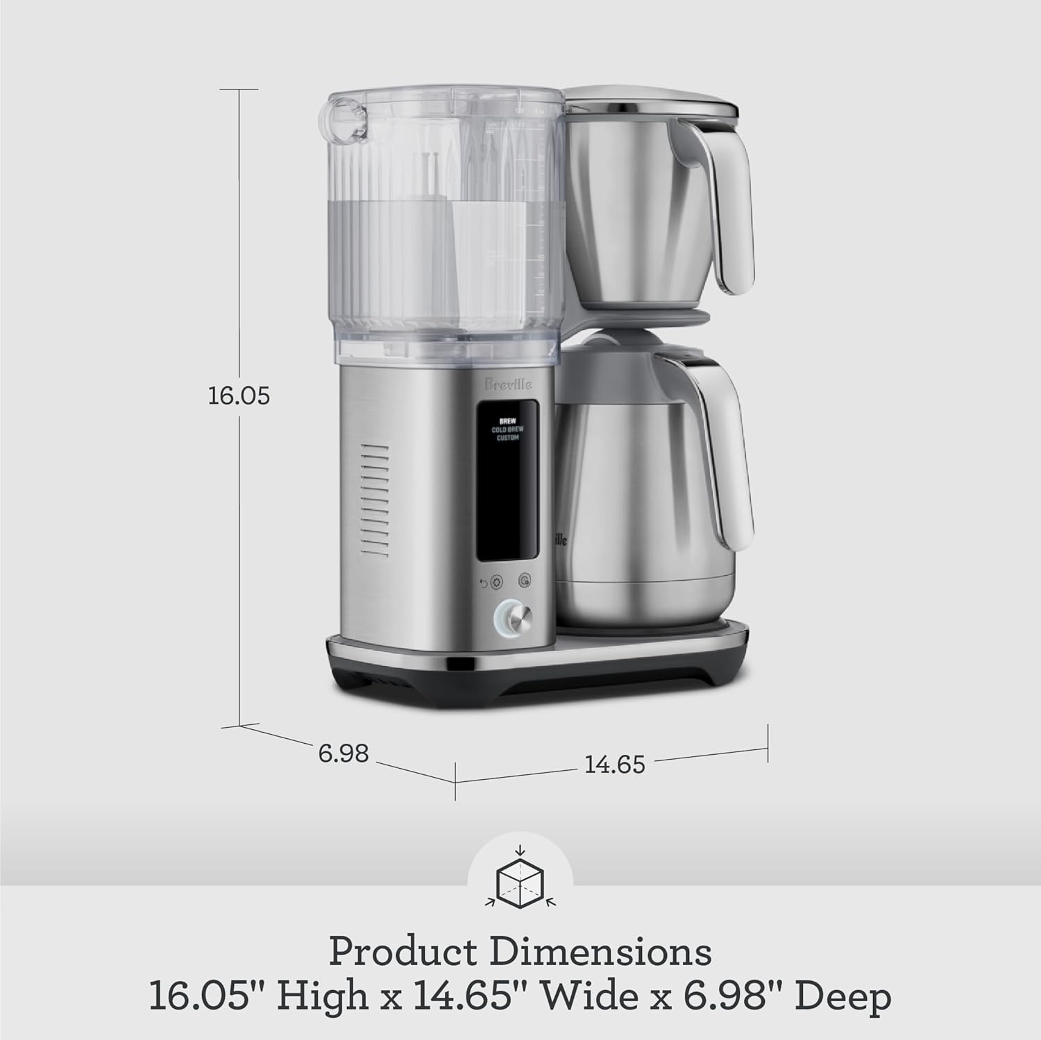 Breville Luxe Drip Coffee Machine BDC465DBL, Damson Blue, Thermal Carafe