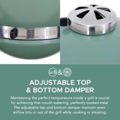 Sunjoy 386-Sq. in Green Portable Charcoal Grill