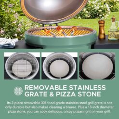 Sunjoy 386-Sq. in Green Portable Charcoal Grill