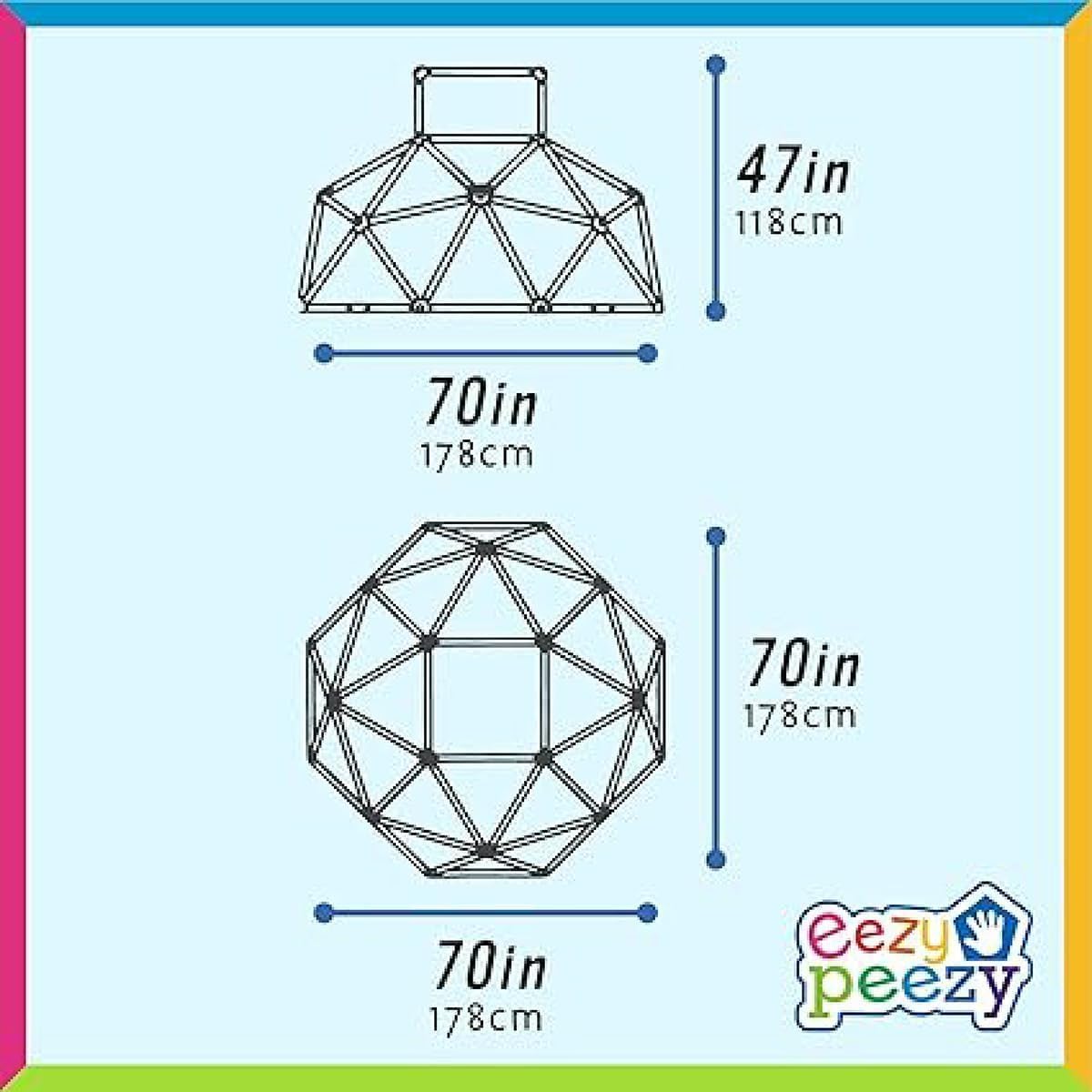 Eezy Peezy Climber with Top - Active Indoor Outdoor Play Set Climbing Dome Equipment Toys - Fun for Kids Ages 3 to 6 Years Old, Green