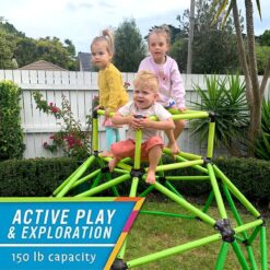 Eezy Peezy Climber with Top - Active Indoor Outdoor Play Set Climbing Dome Equipment Toys - Fun for Kids Ages 3 to 6 Years Old, Green