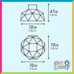 Eezy Peezy Climber with Top - Active Indoor Outdoor Play Set Climbing Dome Equipment Toys - Fun for Kids Ages 3 to 6 Years Old, Pink