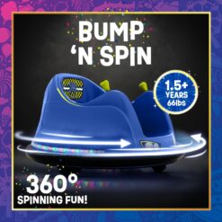 Flybar FunPark Electric Bumper Car 6V for Toddlers, Kids, Baby Ride On Toys, Ages 1.5-4 Years, LED Lights, 360 Degree Spin, Supports up to 66 pounds (No Remote)