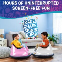 Flybar FunPark 6V Electric Bumper Car Ride-On for Toddlers, Ages 1.5–4 Years, LED Lights, 360° Spin, Supports up to 66 lbs (No Remote)